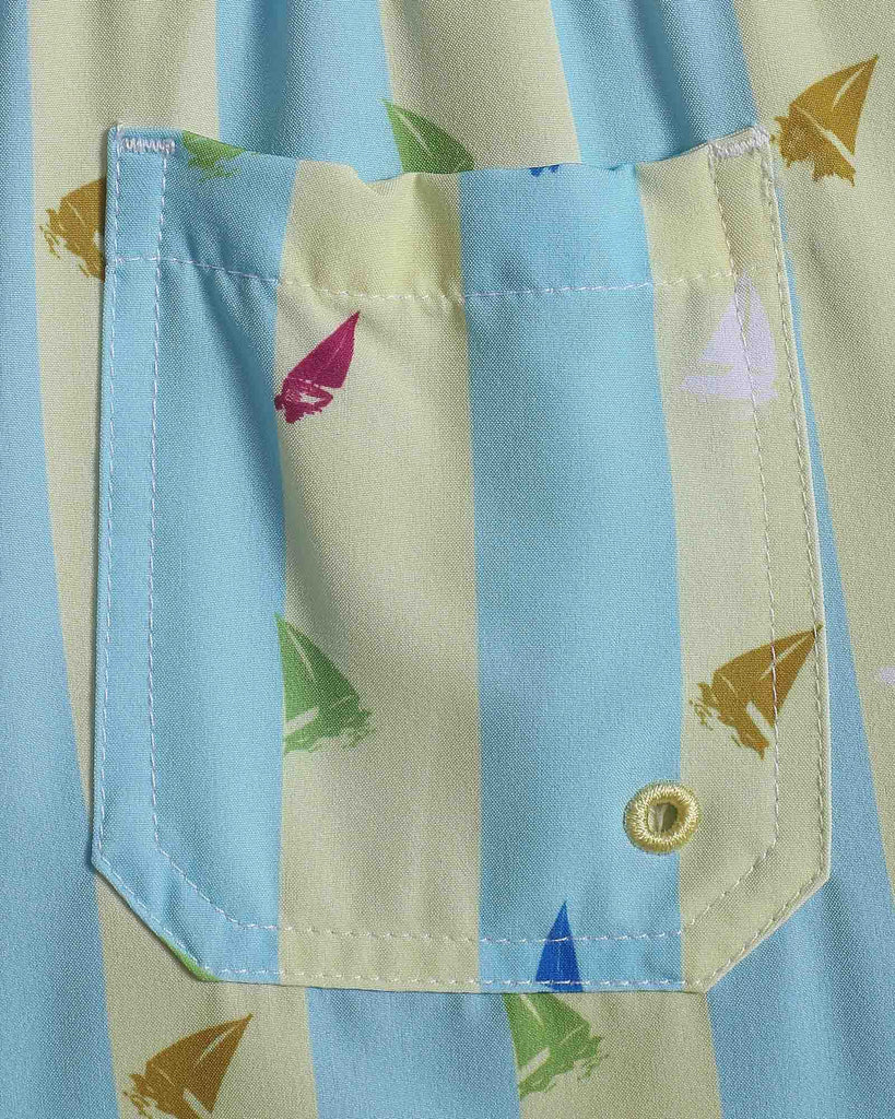 SummerJoy Kids Striped Sailboat Swim Trunks