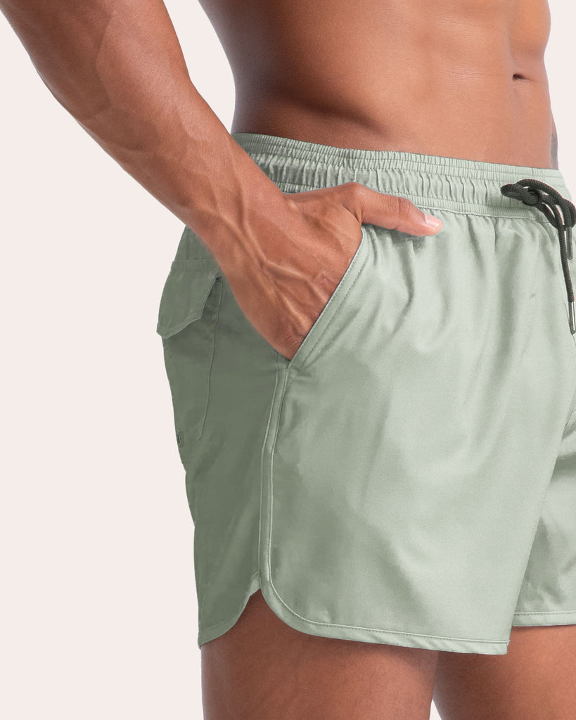 SunPop Short Liner Swim Trunks, Grey and Black | Maamgic