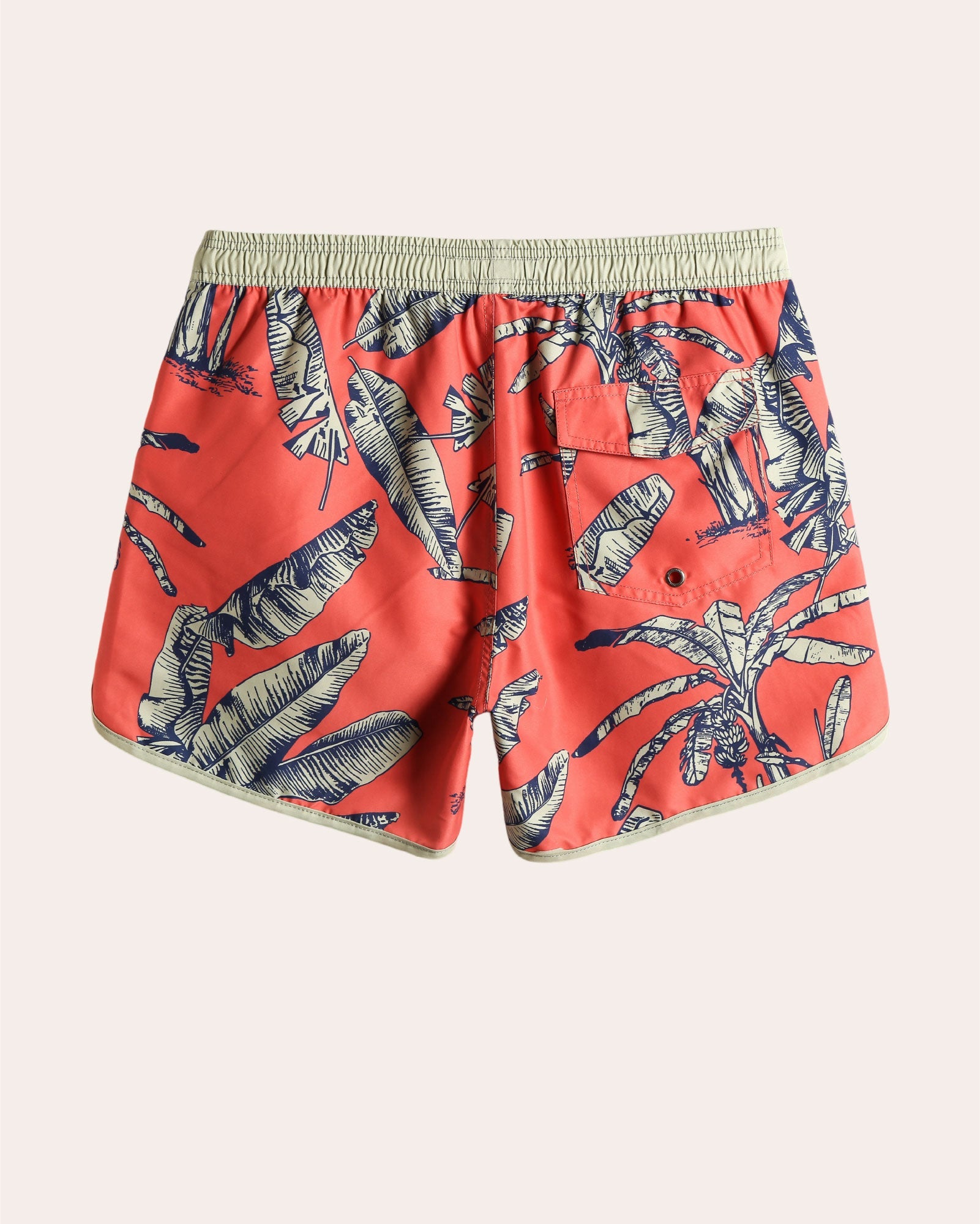 Men's TropicalVibe Banana Leaves Swim Trunks, Orange | Maamgic