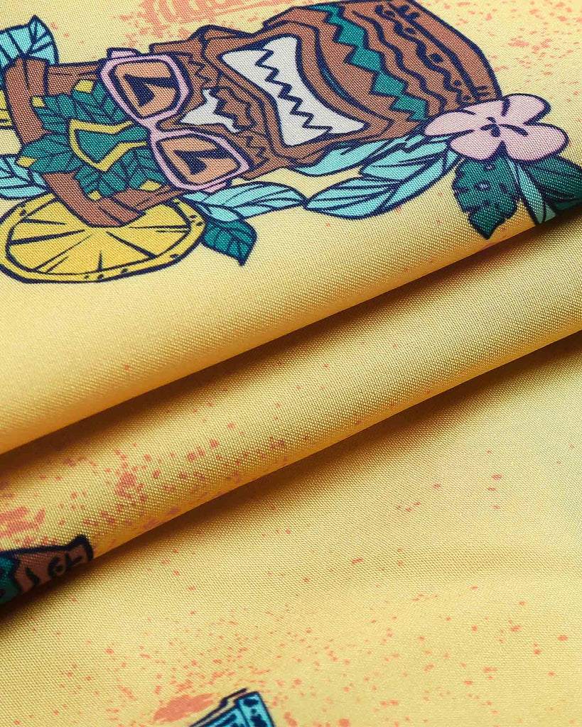 VivaVacay Mayan Cartoon Swim Trunks