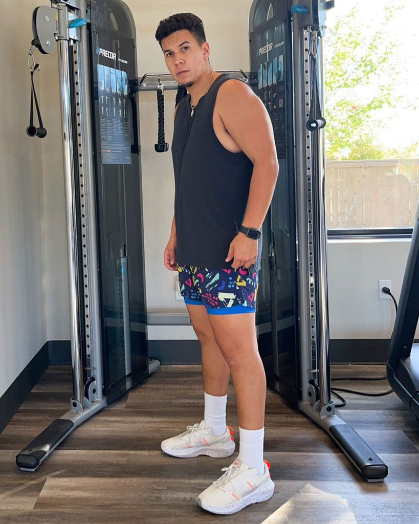 VividGeo Long Lined Gym Shorts