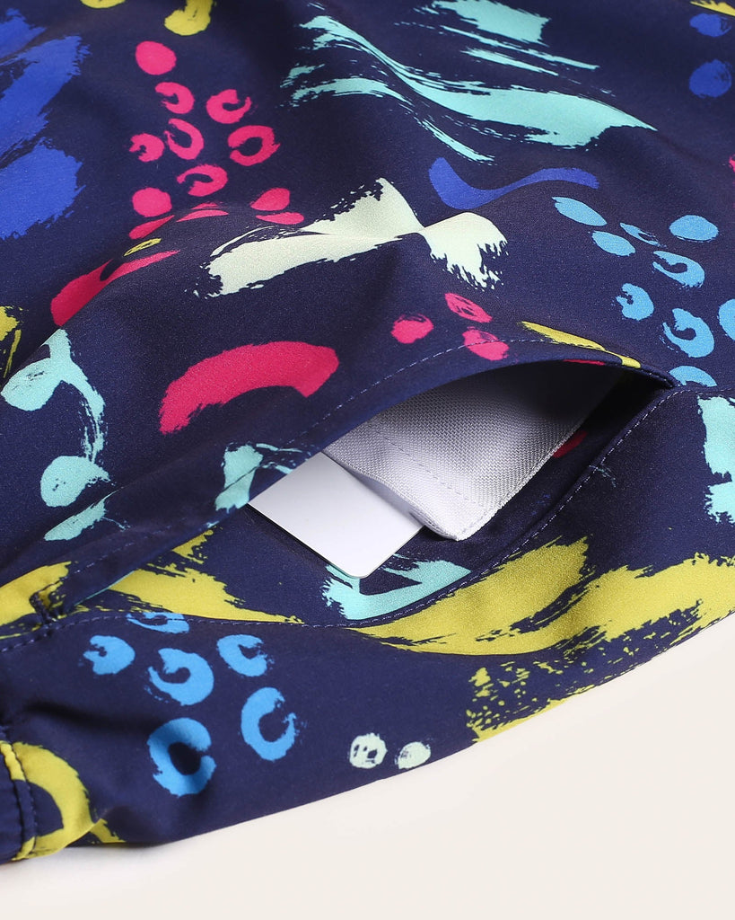 VividGeo Long Lined Gym Shorts