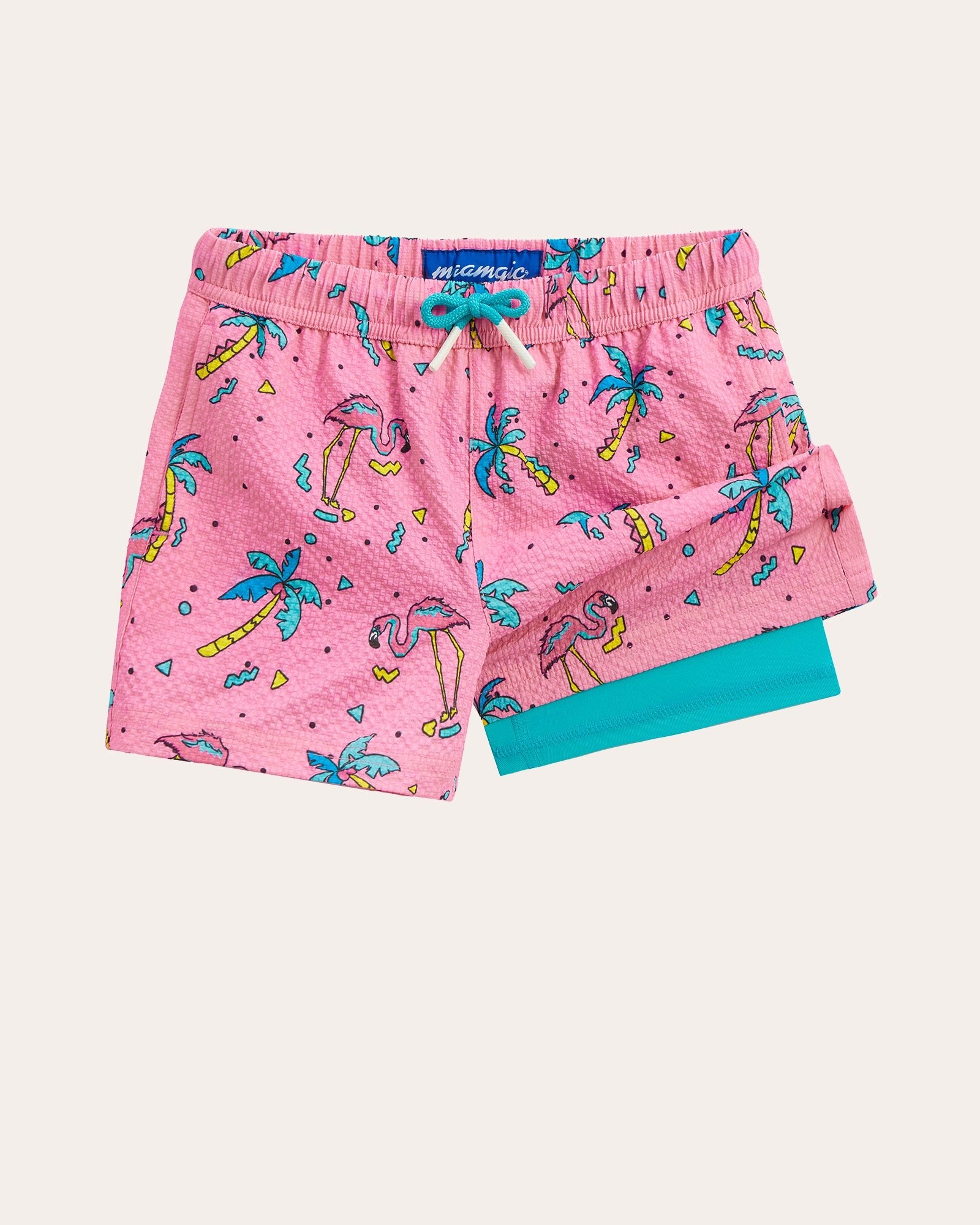 WavyWoo Kids Beach Flamingo Swim Trunks