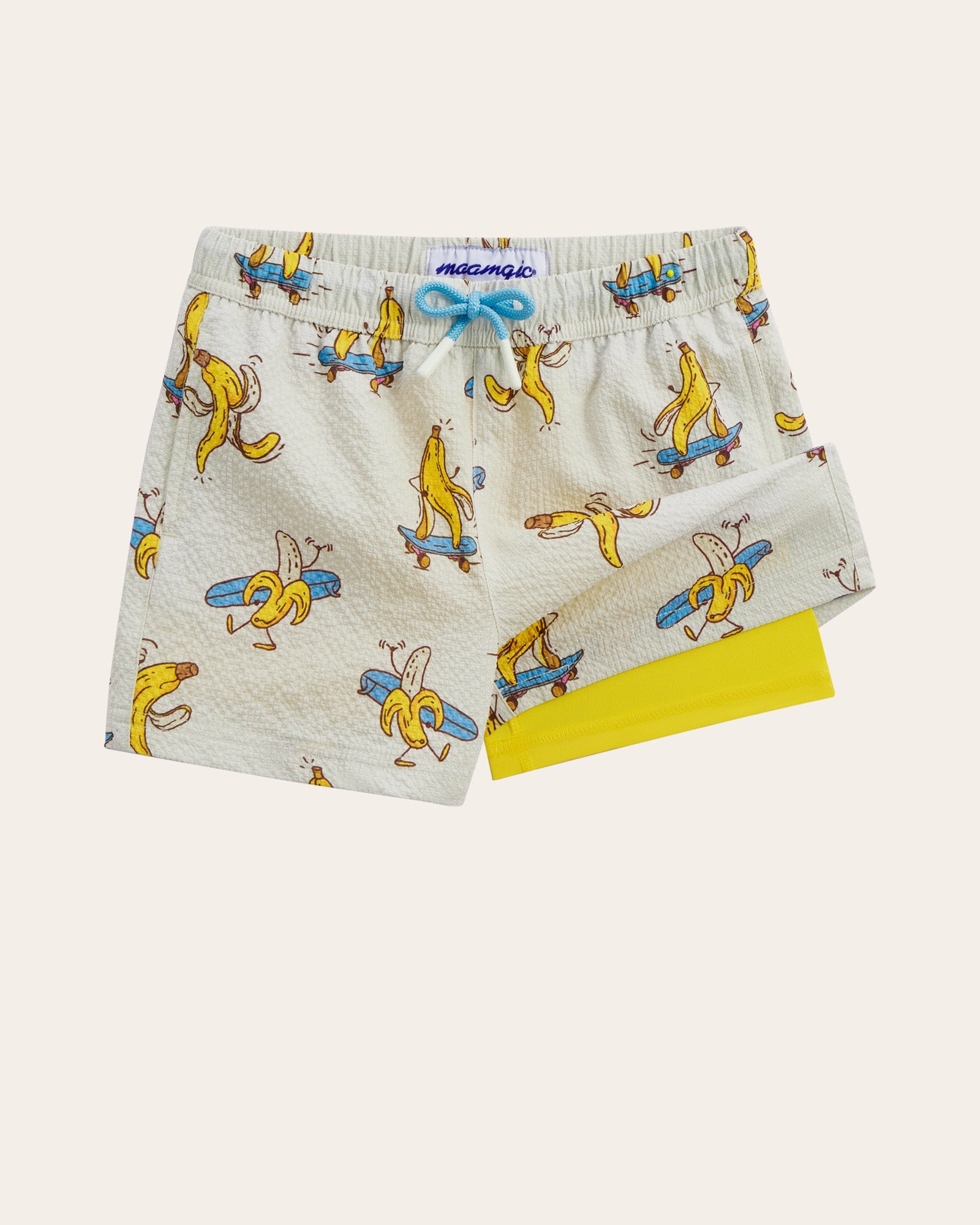 WavyWoo Kids Happy Banana Swim Trunks