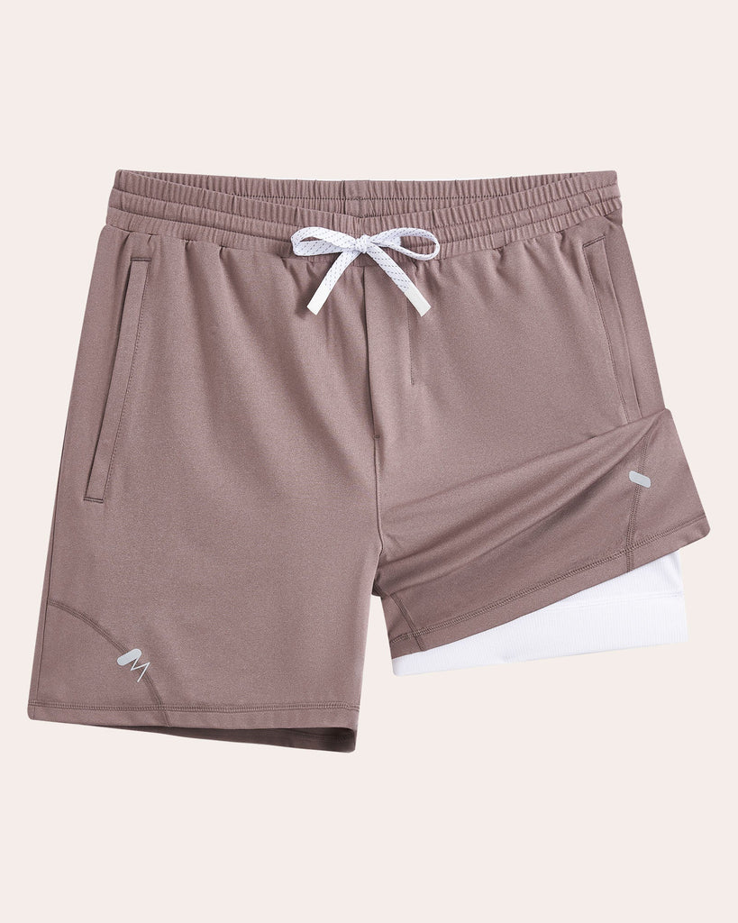 Dusty rose eco-friendly active 2-in-1 shorts