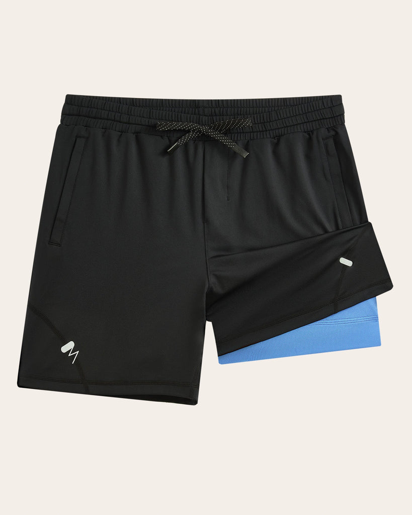 Black 2-in-1 compression liner performance gym shorts