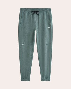 Muted green sustainable soft touch performance joggers