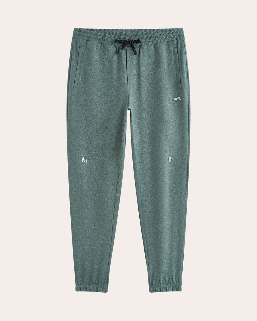 Muted green sustainable soft touch performance joggers