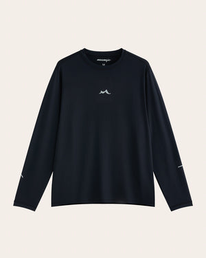 Black recycled material moisture wicking long sleeve shirt