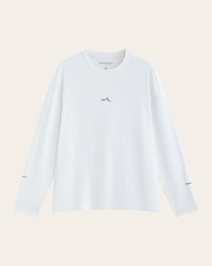 White everyday comfort athletic long sleeve shirt