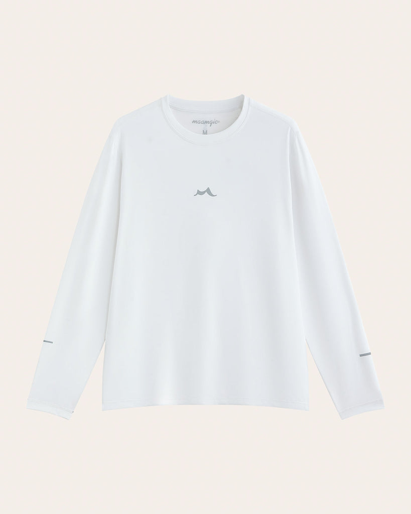 White everyday comfort athletic long sleeve shirt