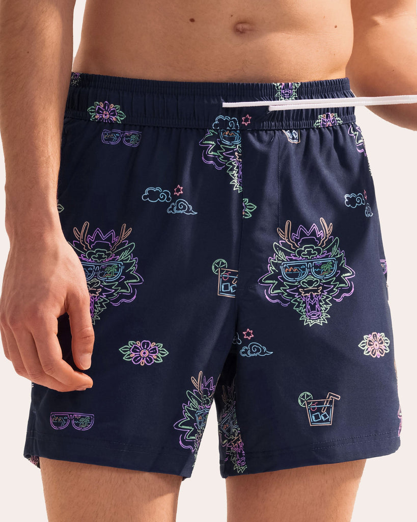 YanLong Neon Dragon Swim Trunks