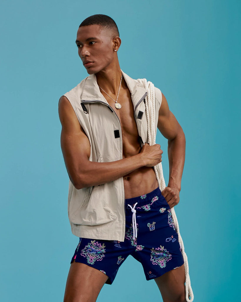 YanLong Neon Dragon Swim Trunks