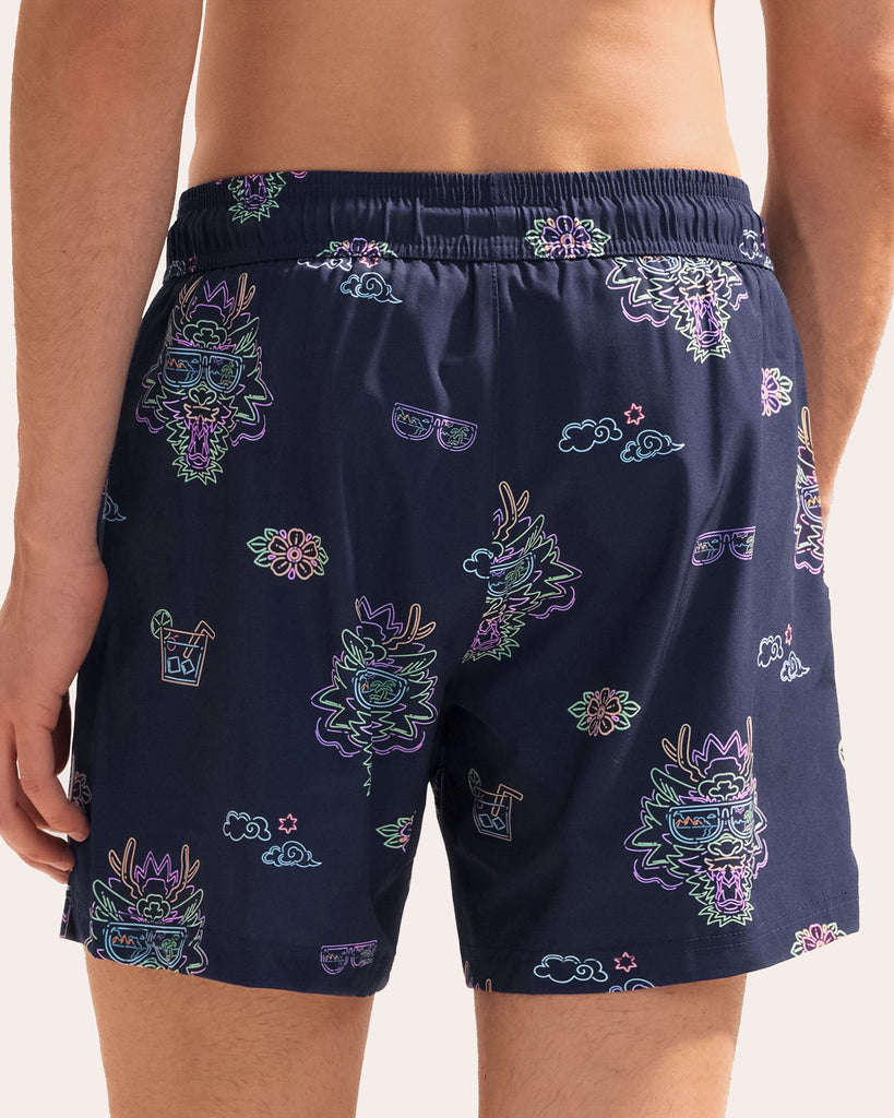 YanLong Neon Dragon Swim Trunks