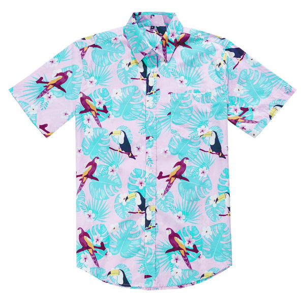 Short Sleeve Tropical Parrots Hawaiian Shirts