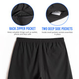 2 in 1 Stretch Long Lined Black Gym Shorts