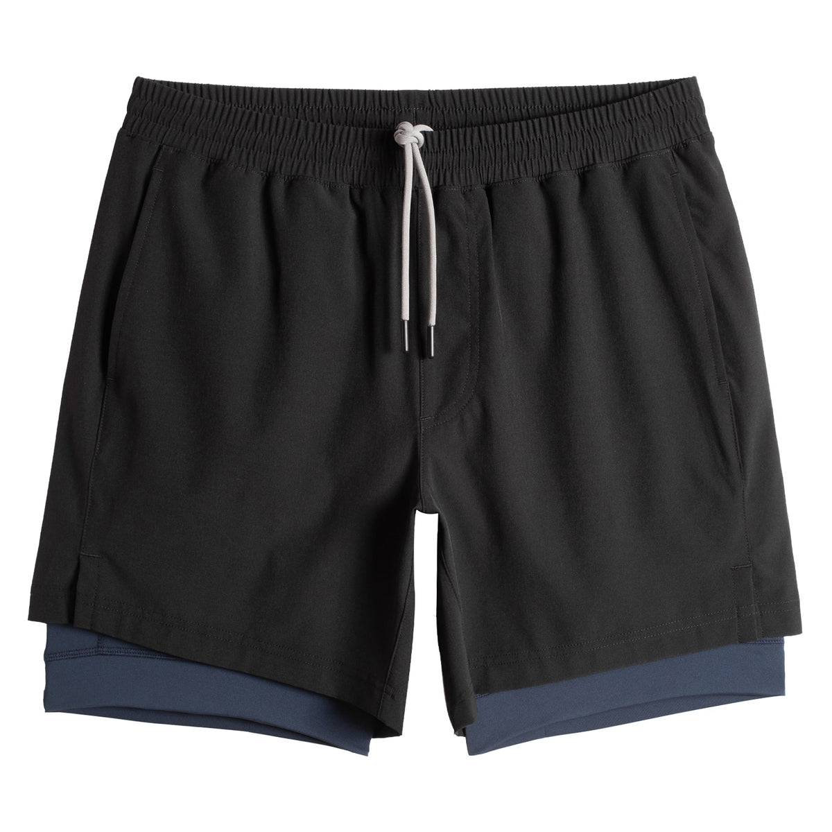 2-in-1 Stretch Long-lined Black Gym Shorts – maamgic