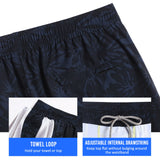 2 in 1 Stretch Long Lined Black Printed Gym Shorts