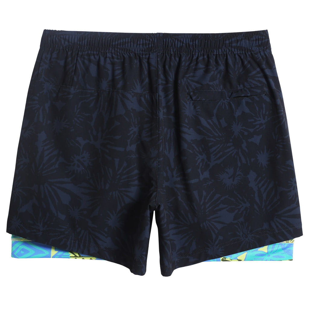 2in1StretchLongLinedBlackPrintedGymShorts_7