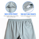 2 in 1 Stretch Short Lined Light Grey Gym Shorts