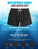 4.5 Inch Short Swim Trunks Slim Fit - Black