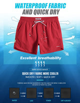 4.5 Inch Short Swim Trunks Slim Fit - Bright Red