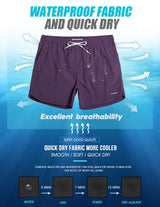 4.5 Inch Short Swim Trunks Slim Fit - Purple