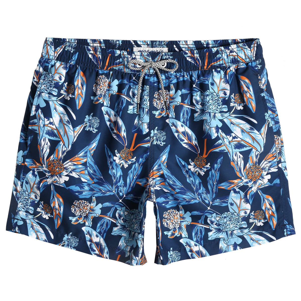 5.5 Inch Inseam Blue Ice Flower Swim Trunks – maamgic