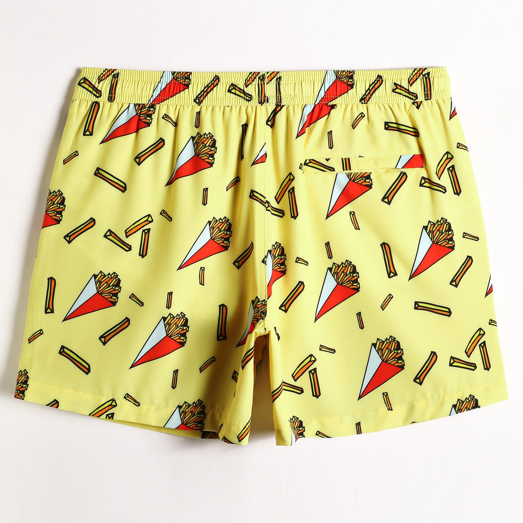 5.5 Inch Inseam Stretch French Fries Swim Trunks – maamgic