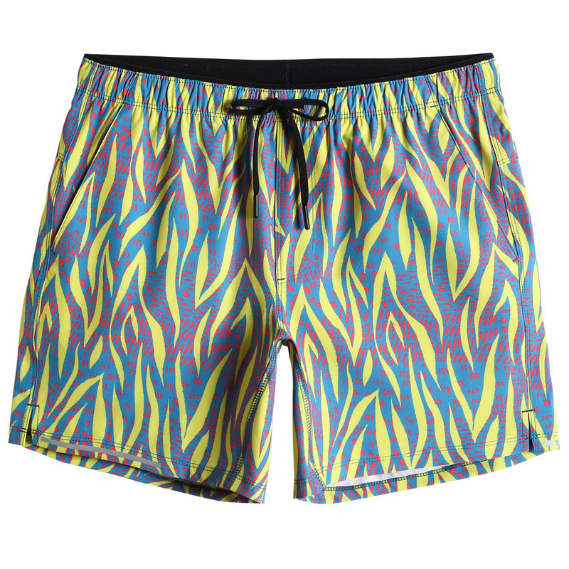 6 Inch Yellow Flame Running Workout Shorts