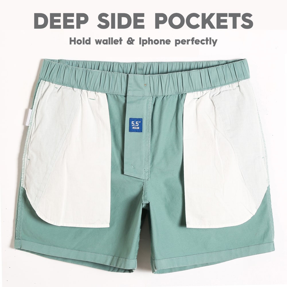 Maamgic-5.5InchCottonCasualWearShorts-aquagreen_6