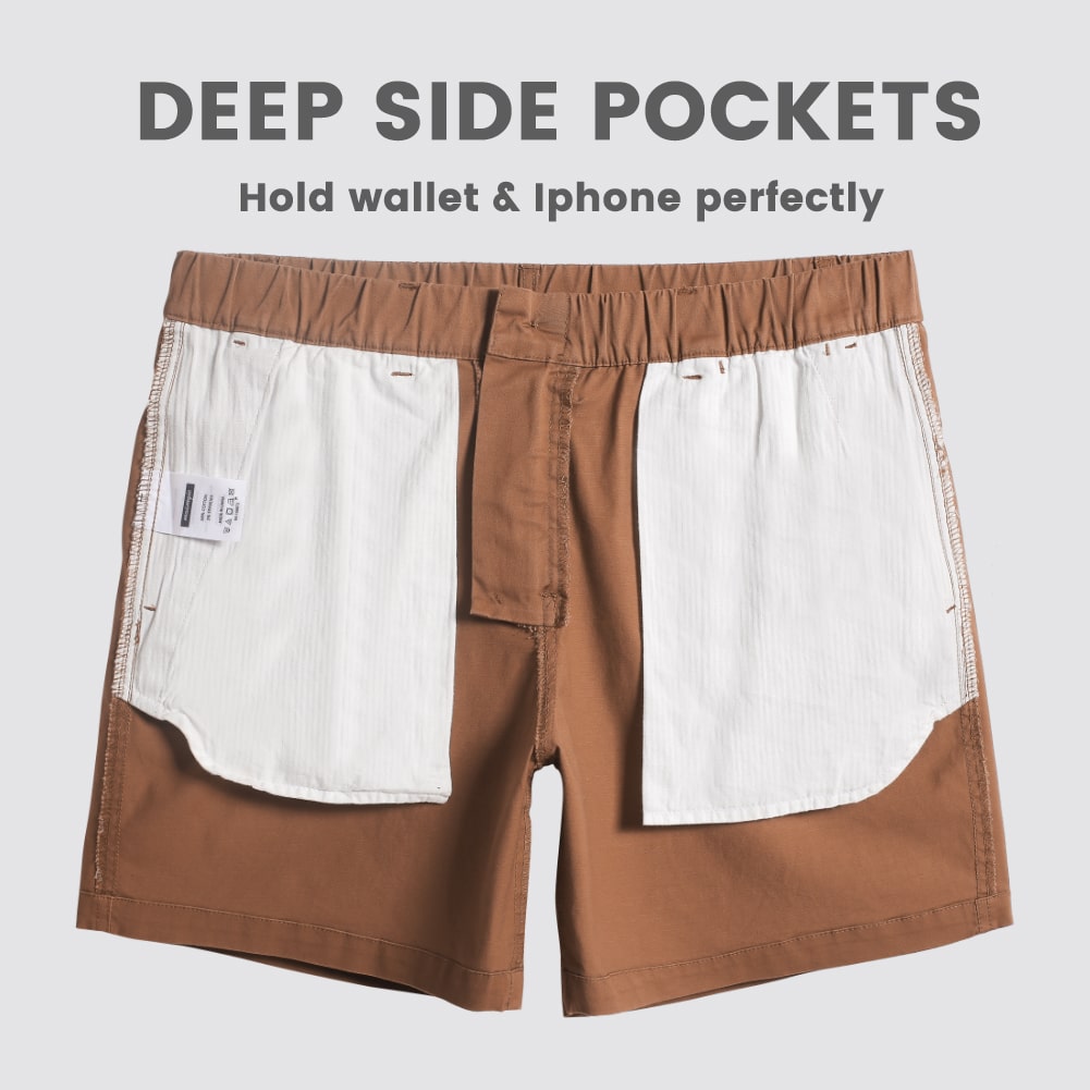 Maamgic-5.5InchCottonCasualWearShorts-brown_1