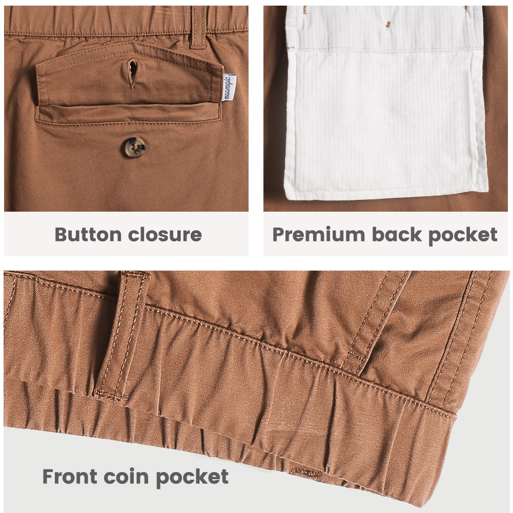 Maamgic-5.5InchCottonCasualWearShorts-brown_2